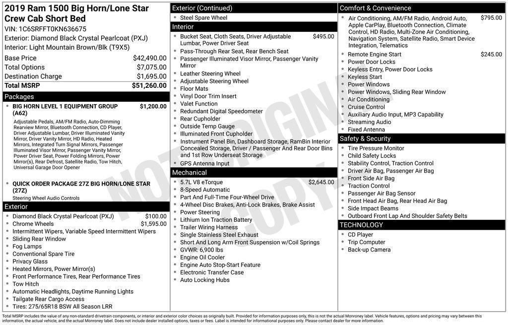 used 2019 Ram 1500 car, priced at $25,995