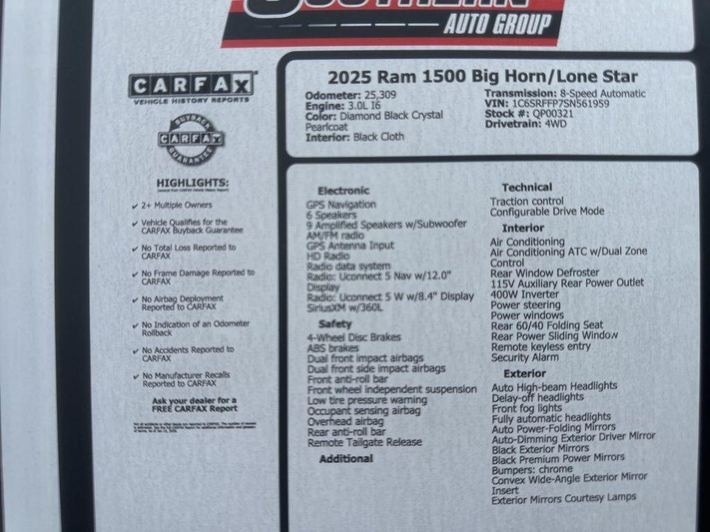 used 2025 Ram 1500 car, priced at $37,651