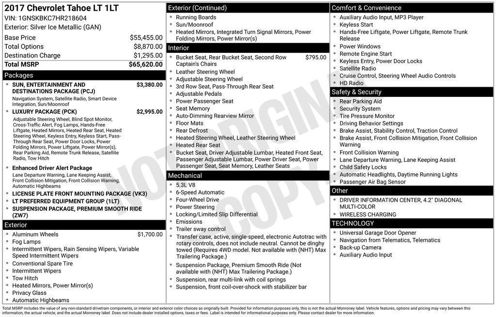 used 2017 Chevrolet Tahoe car, priced at $20,574