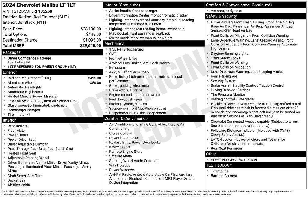 used 2024 Chevrolet Malibu car, priced at $19,955