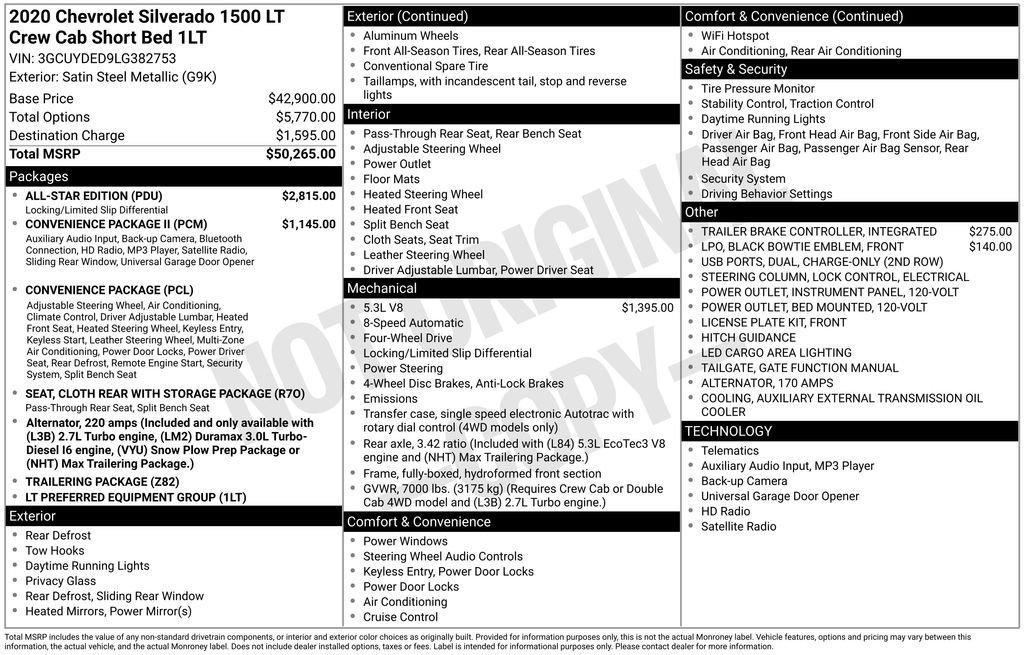 used 2020 Chevrolet Silverado 1500 car, priced at $29,490