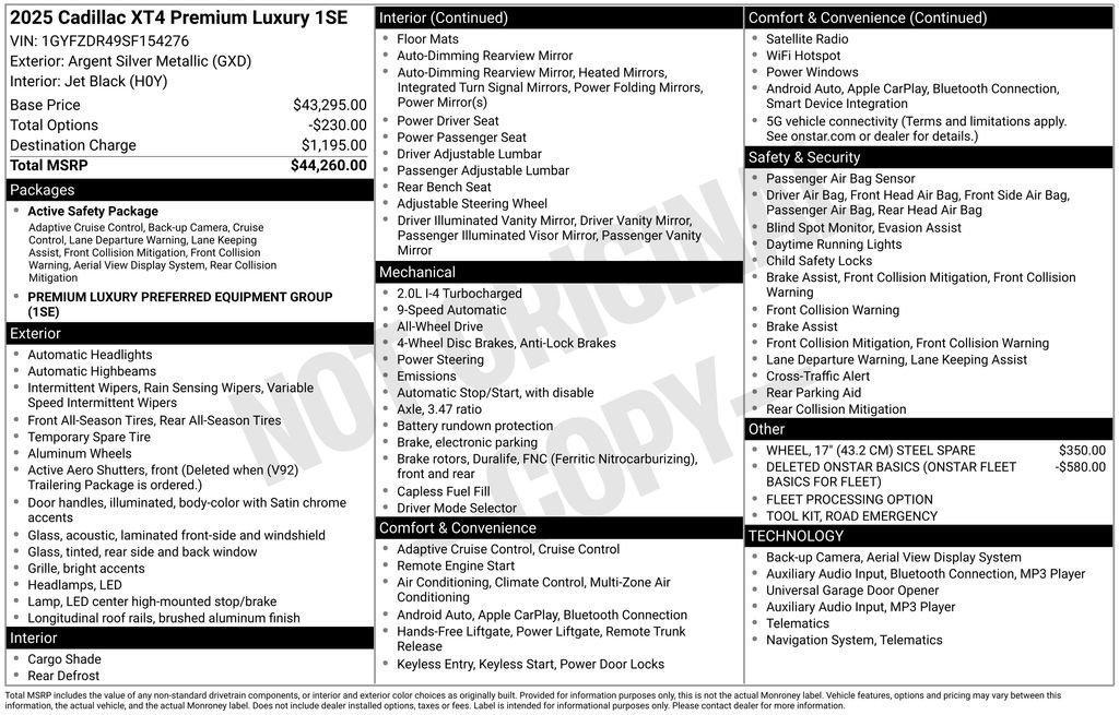 used 2025 Cadillac XT4 car, priced at $30,440