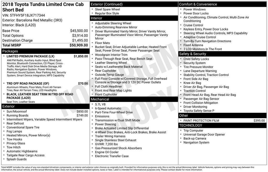 used 2018 Toyota Tundra car, priced at $36,652