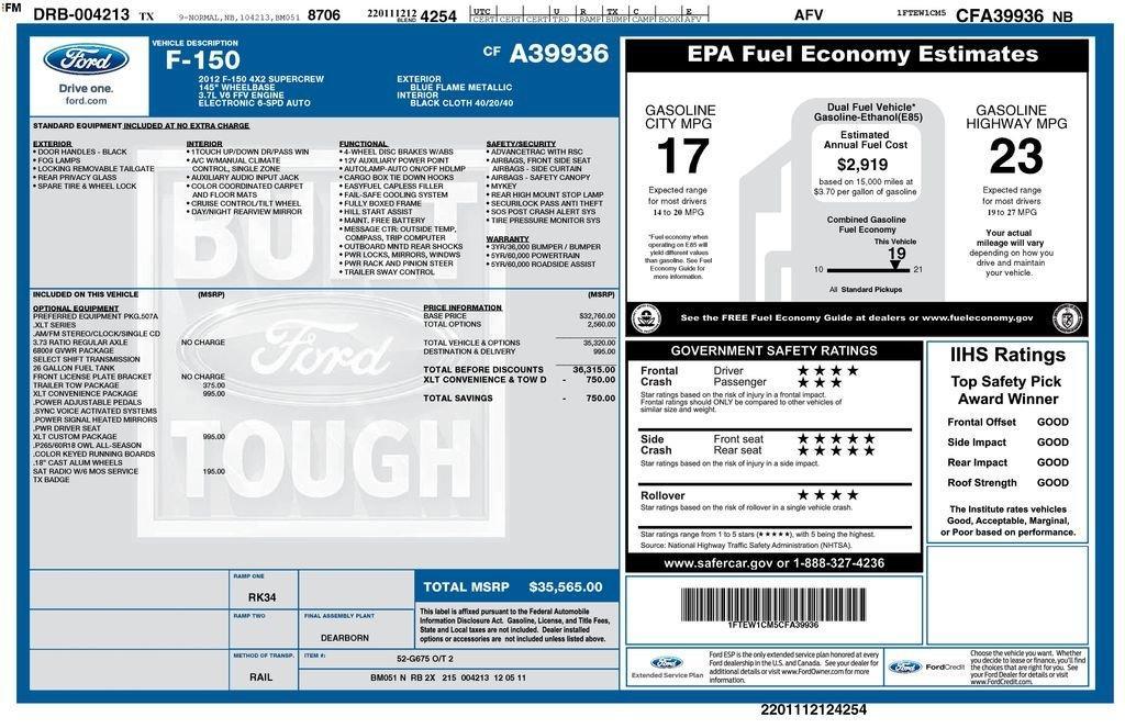 used 2012 Ford F-150 car, priced at $12,999