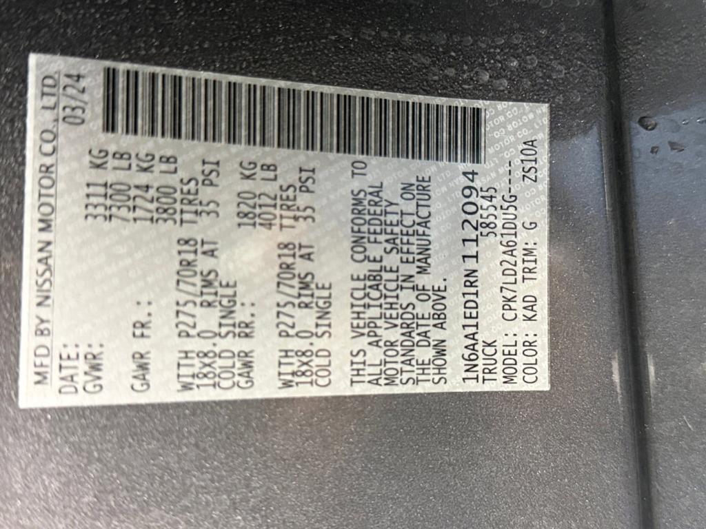 used 2024 Nissan Titan car, priced at $53,240