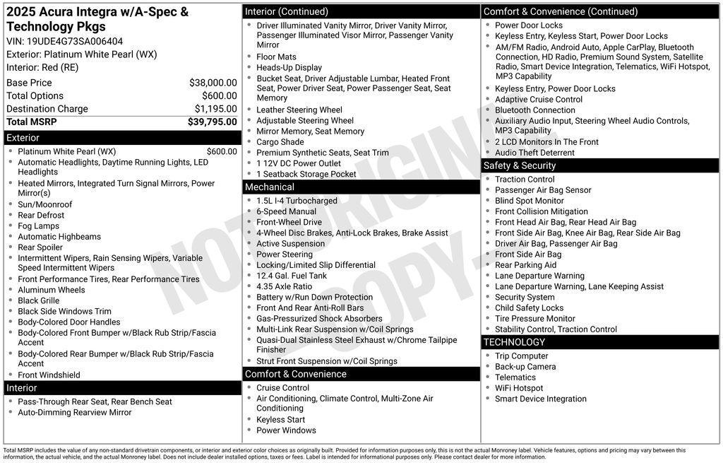 used 2025 Acura Integra car, priced at $33,635