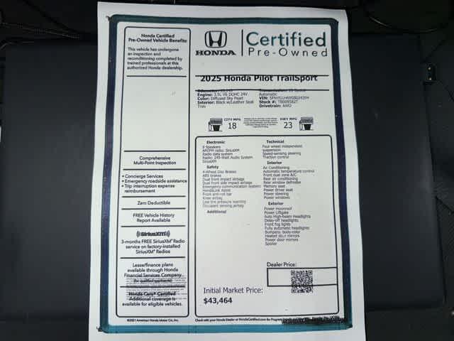 used 2025 Honda Pilot car, priced at $43,720