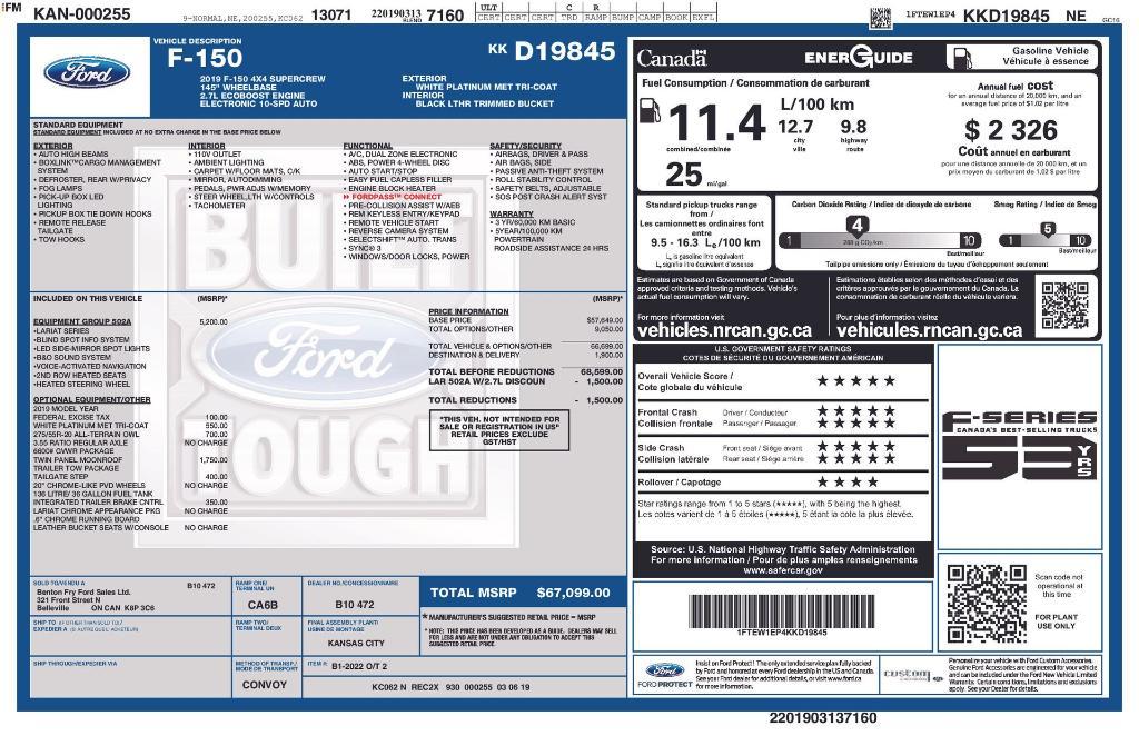 used 2019 Ford F-150 car, priced at $35,990