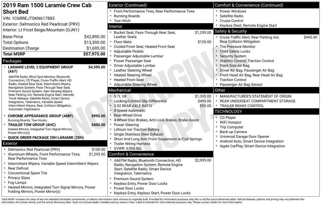 used 2019 Ram 1500 car, priced at $29,900