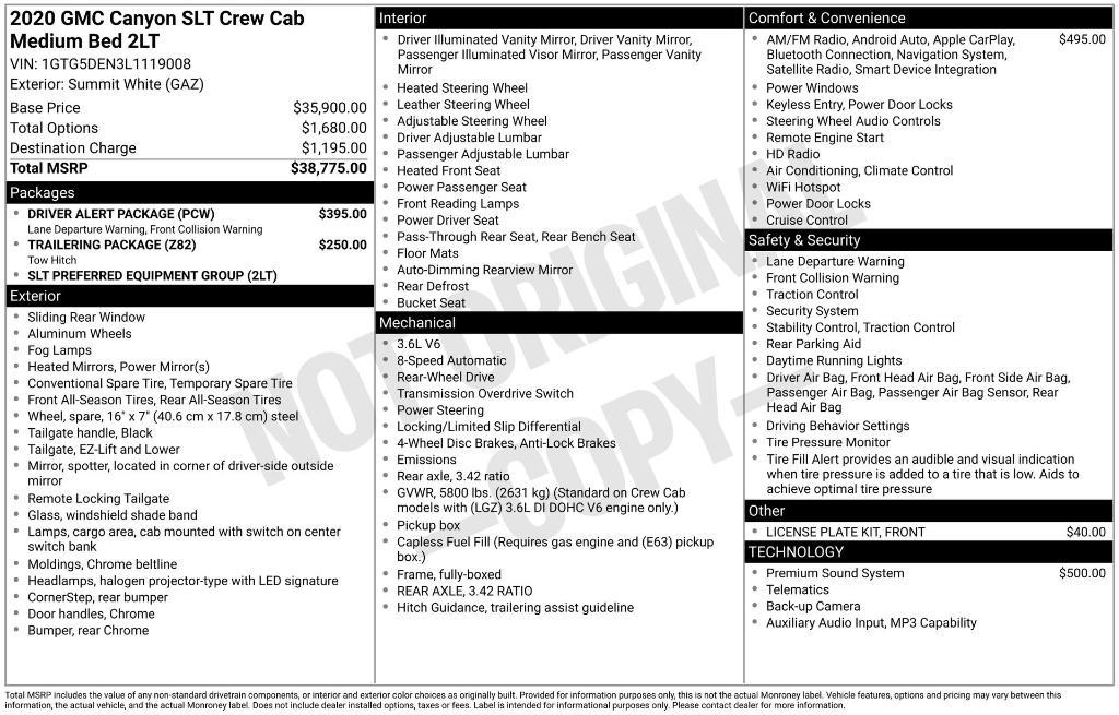used 2020 GMC Canyon car