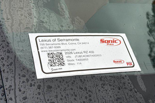 new 2026 Lexus RZ 450e car, priced at $58,574