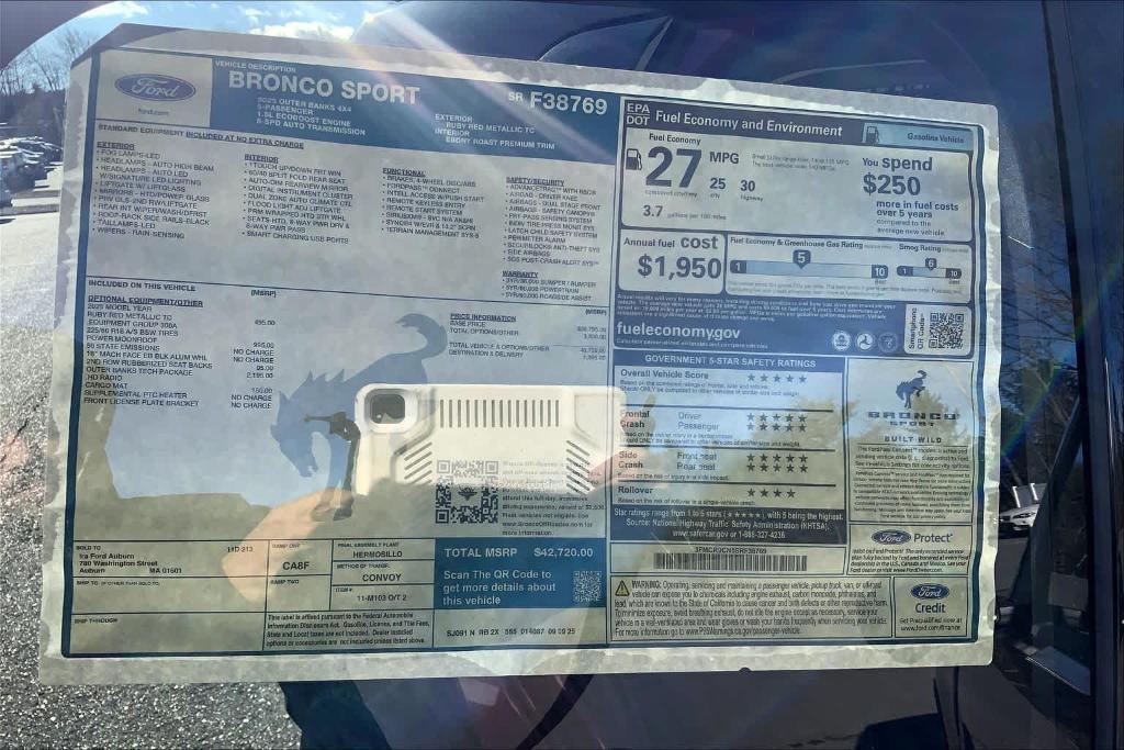 new 2025 Ford Bronco Sport car, priced at $39,100