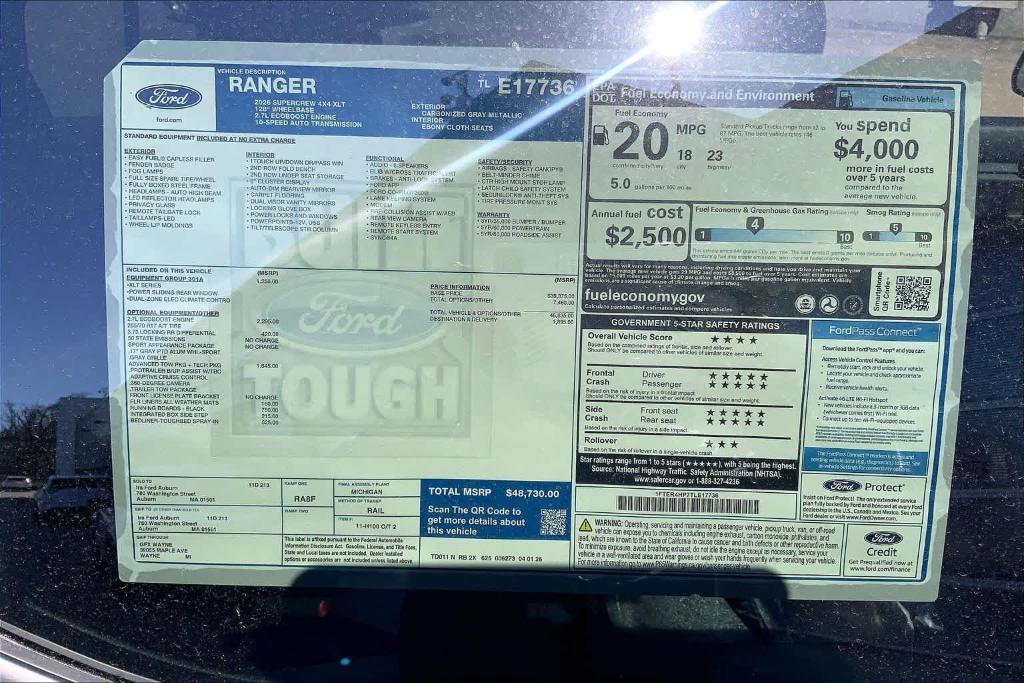 new 2026 Ford Ranger car, priced at $45,651