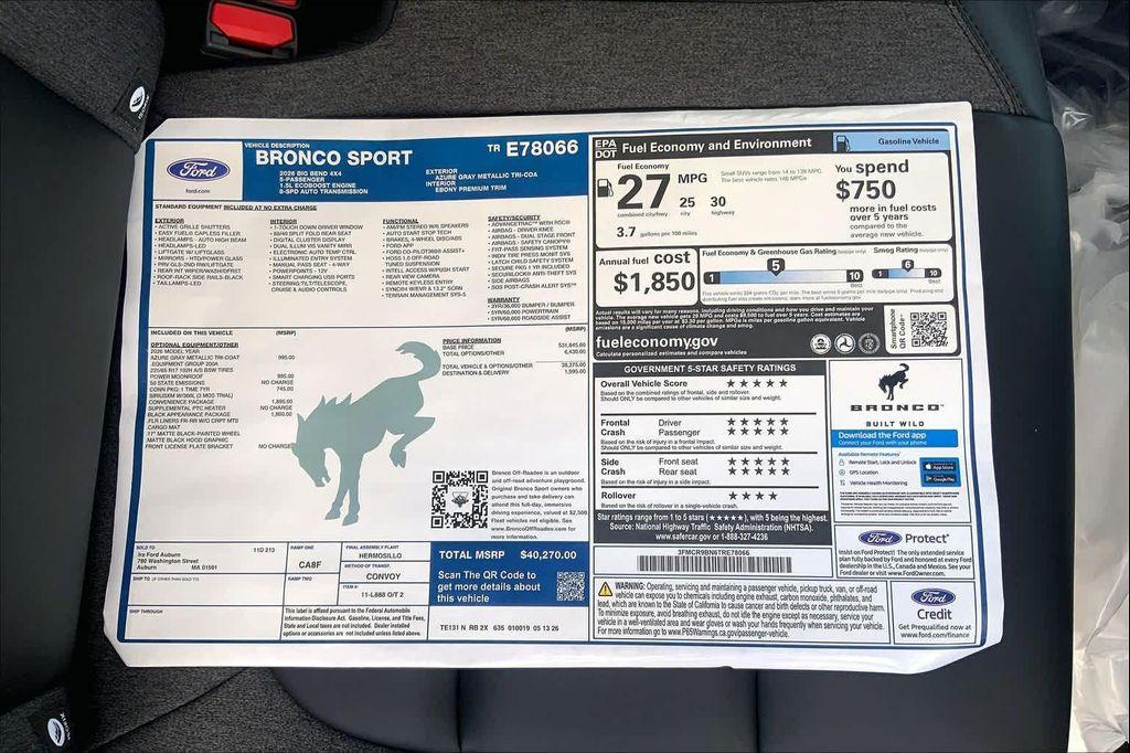 new 2026 Ford Bronco Sport car, priced at $38,091
