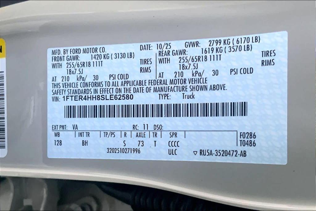 new 2025 Ford Ranger car, priced at $42,647