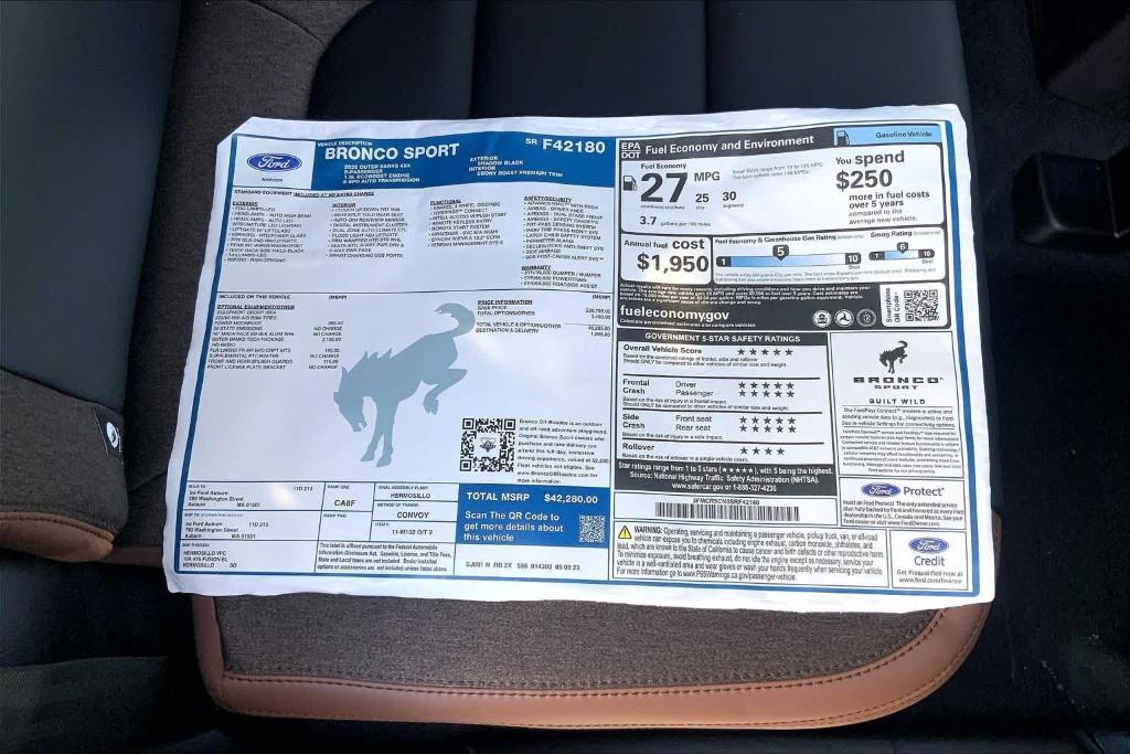 new 2025 Ford Bronco Sport car, priced at $38,490