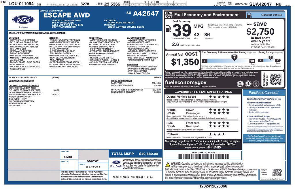 used 2025 Ford Escape car, priced at $30,995