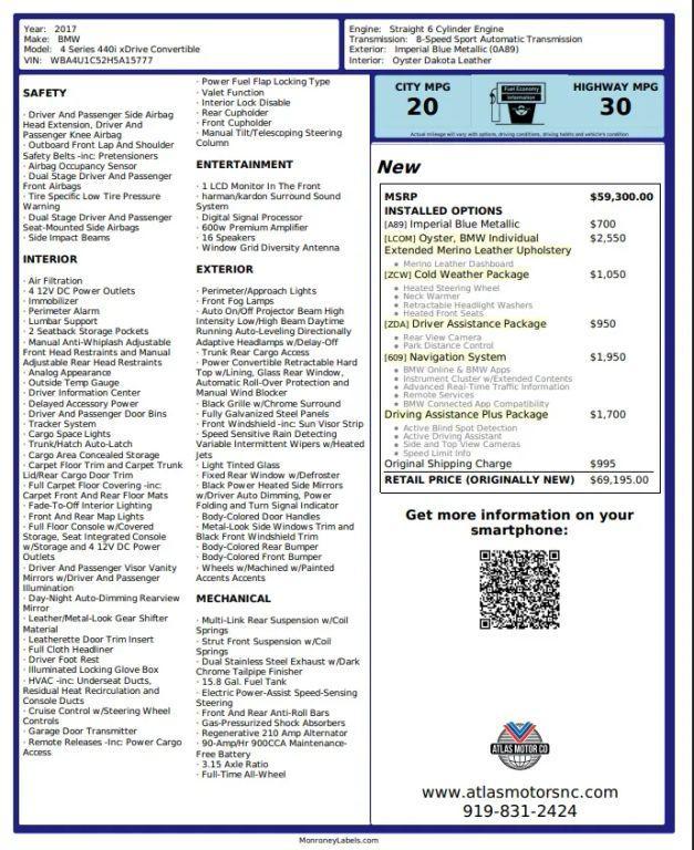 used 2017 BMW 440 car, priced at $21,995