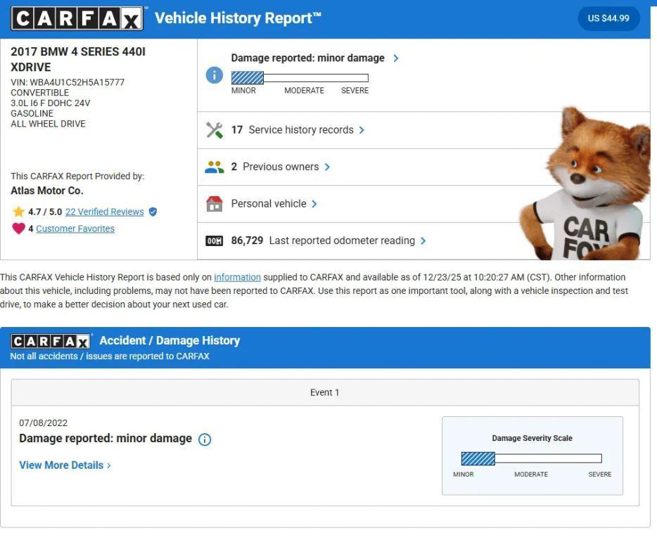 used 2017 BMW 440 car, priced at $21,995