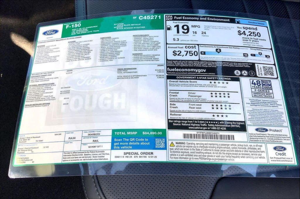 new 2025 Ford F-150 car, priced at $77,402