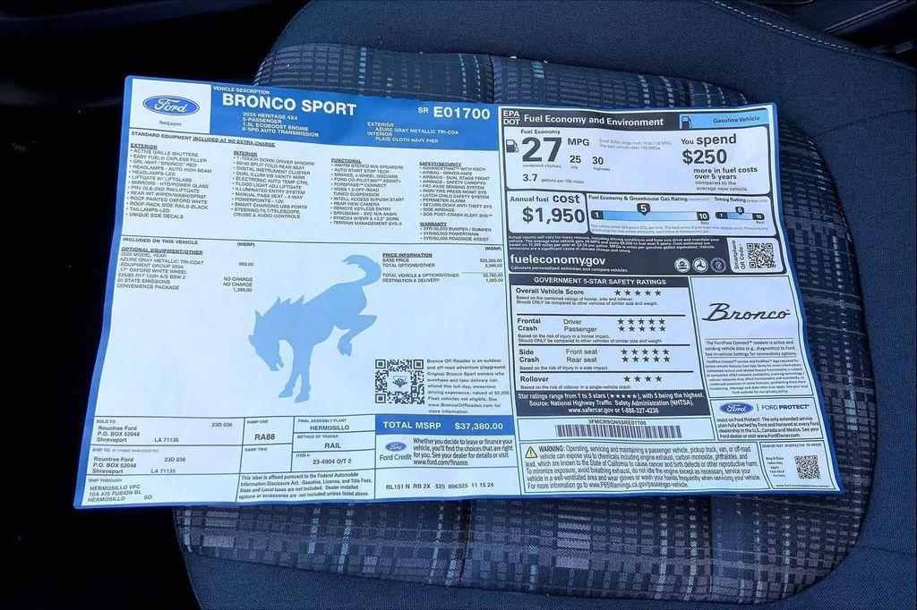 new 2025 Ford Bronco Sport car, priced at $31,035