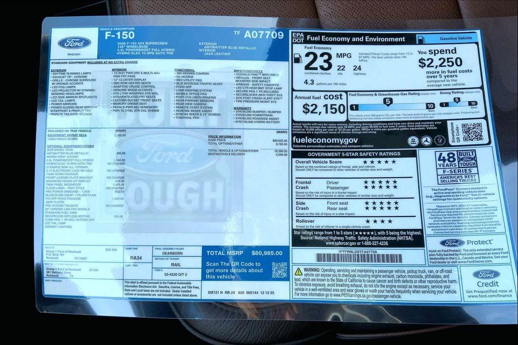 new 2026 Ford F-150 car, priced at $80,985