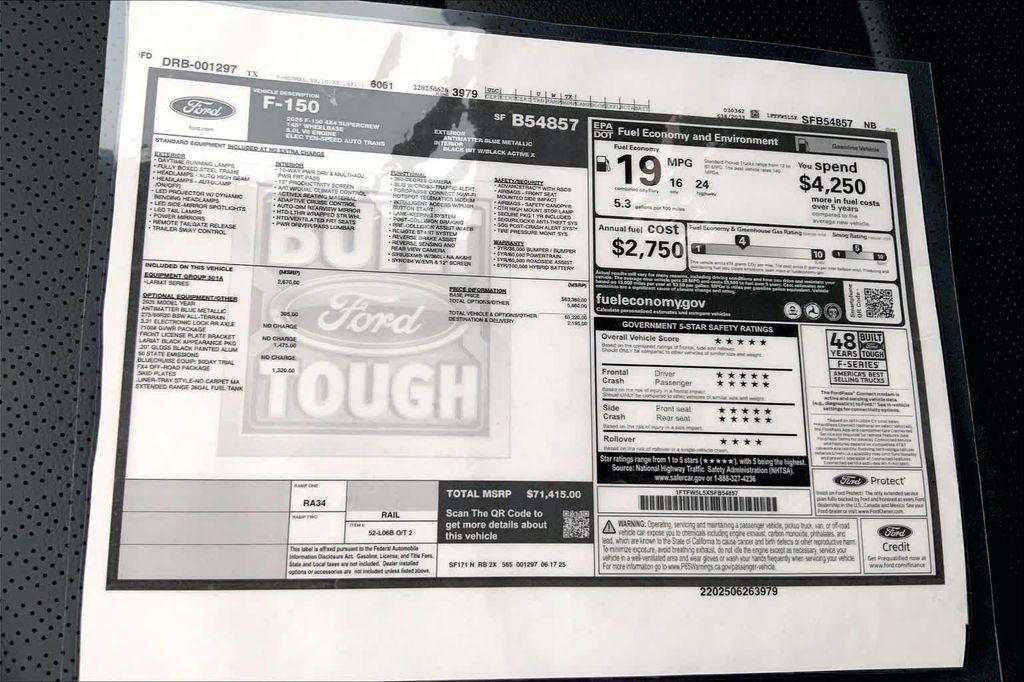 new 2025 Ford F-150 car, priced at $63,470