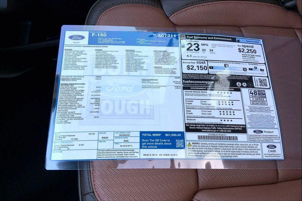 new 2026 Ford F-150 car, priced at $81,585