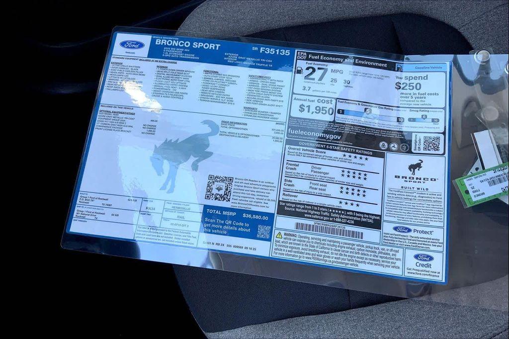 new 2025 Ford Bronco Sport car, priced at $34,429