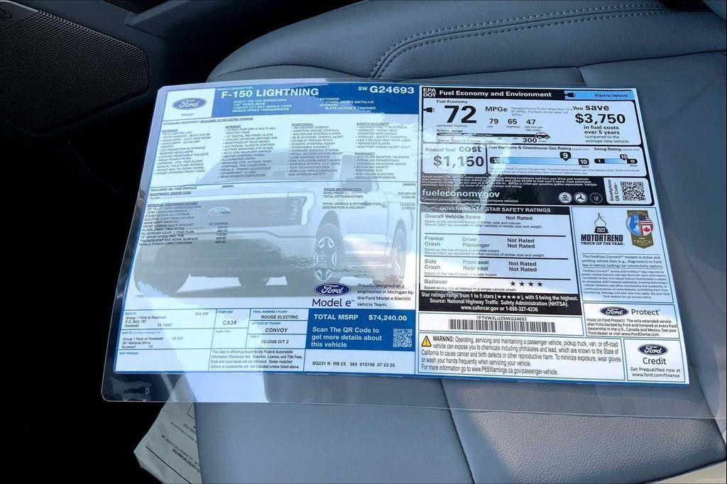 new 2025 Ford F-150 Lightning car, priced at $58,825