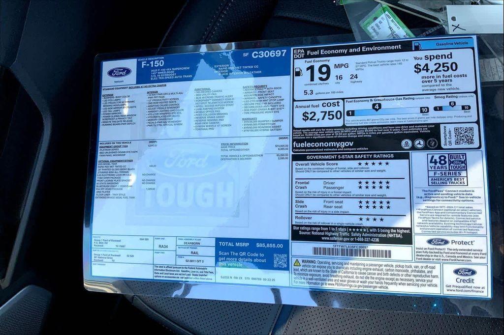 new 2025 Ford F-150 car, priced at $78,068