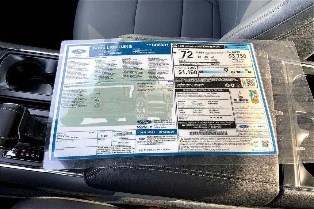 new 2025 Ford F-150 Lightning car, priced at $66,752
