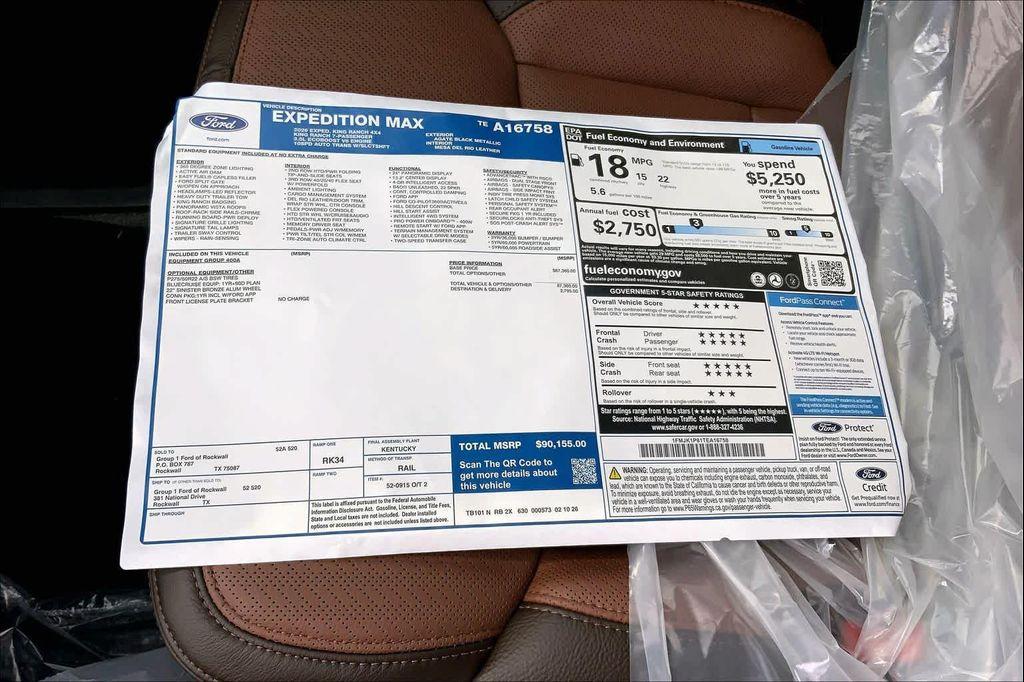 new 2026 Ford Expedition Max car, priced at $82,629