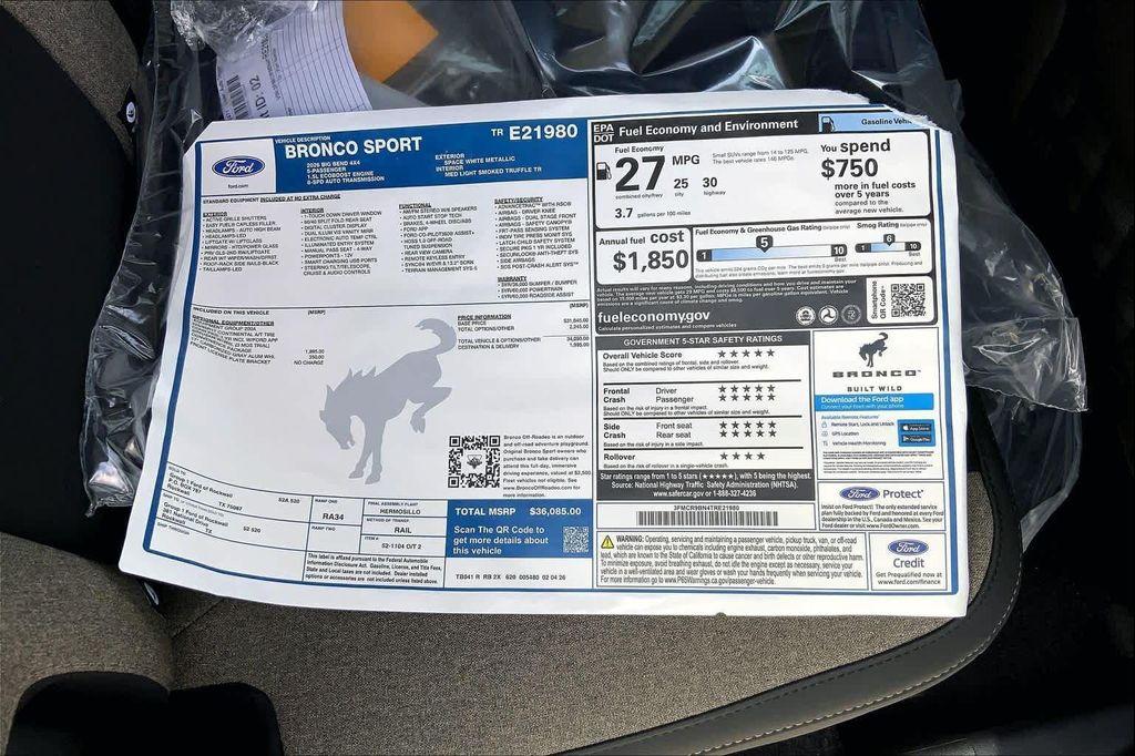 new 2026 Ford Bronco Sport car, priced at $36,310