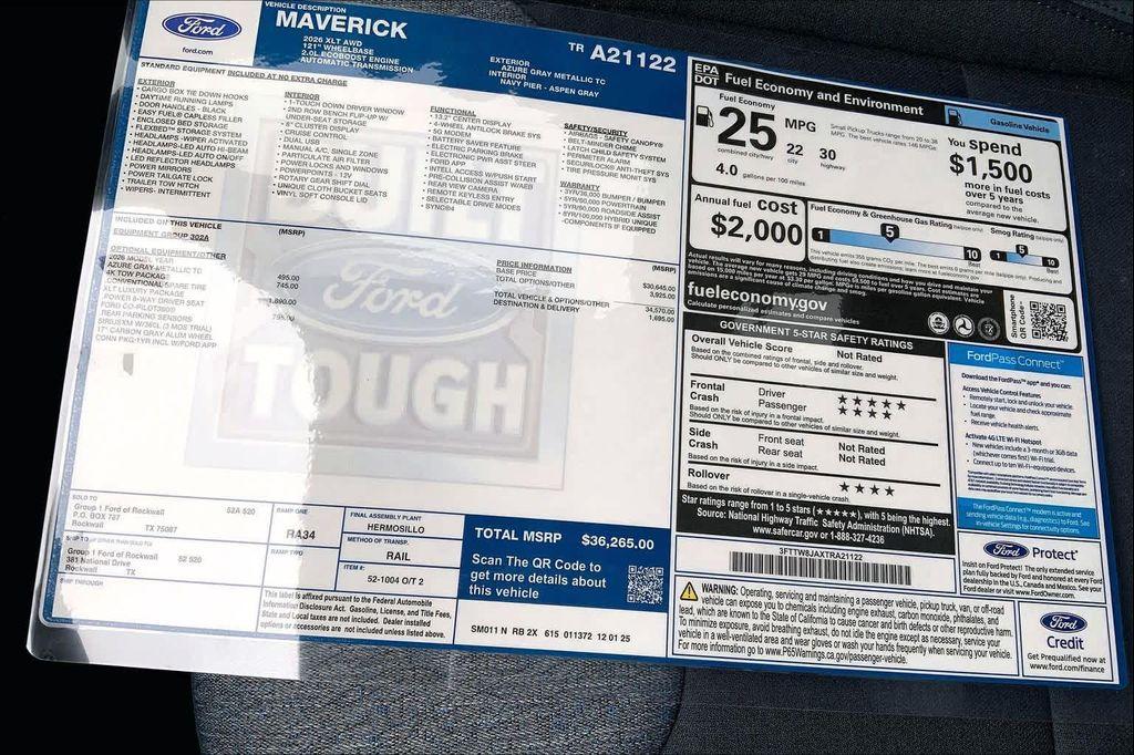 new 2026 Ford Maverick car, priced at $36,265