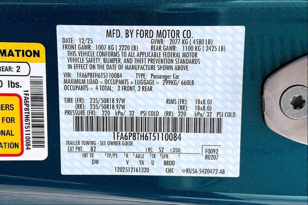 new 2026 Ford Mustang car, priced at $34,100