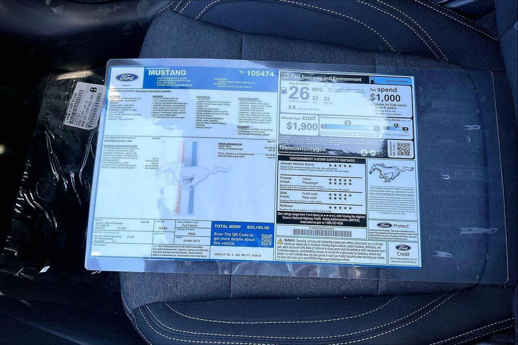 new 2026 Ford Mustang car, priced at $35,255