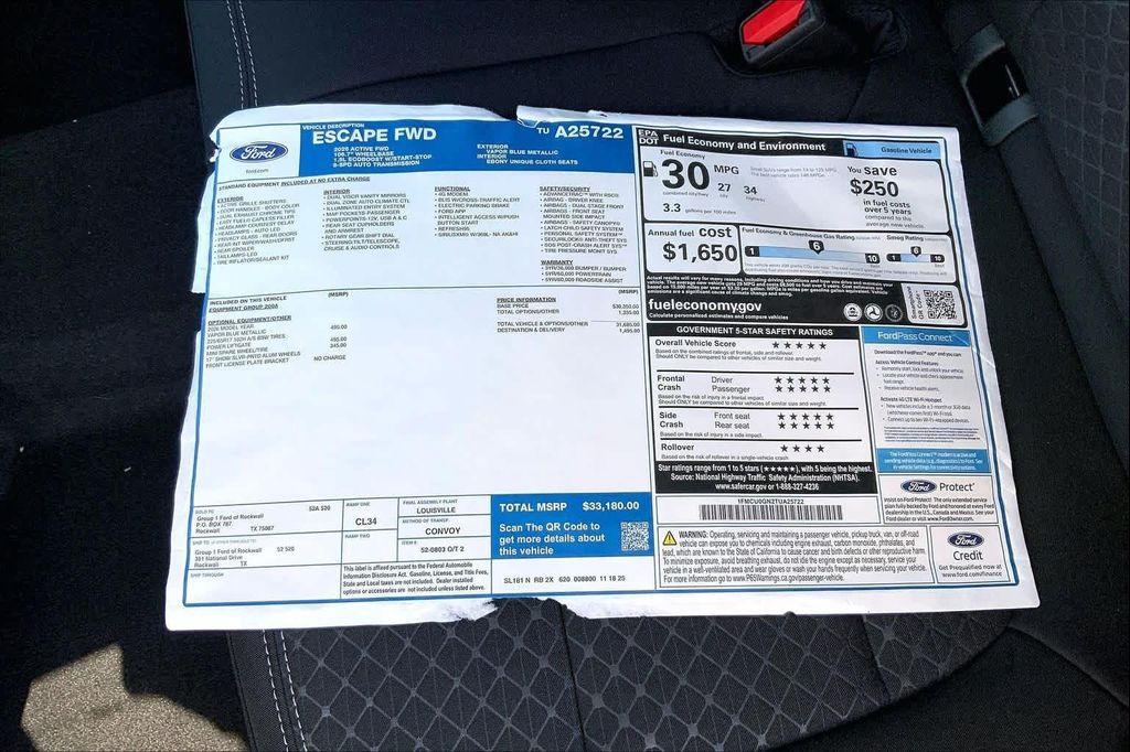 new 2026 Ford Escape car, priced at $28,978