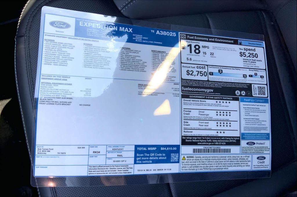 new 2026 Ford Expedition Max car, priced at $77,401