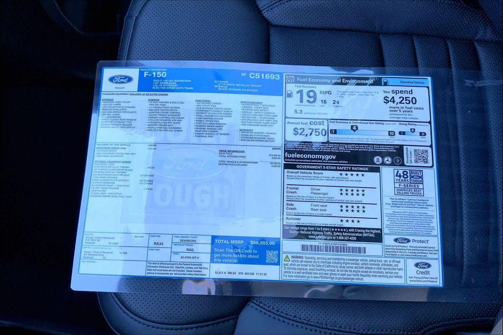 new 2025 Ford F-150 car, priced at $86,355