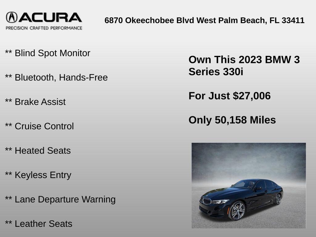used 2023 BMW 330 car, priced at $27,006