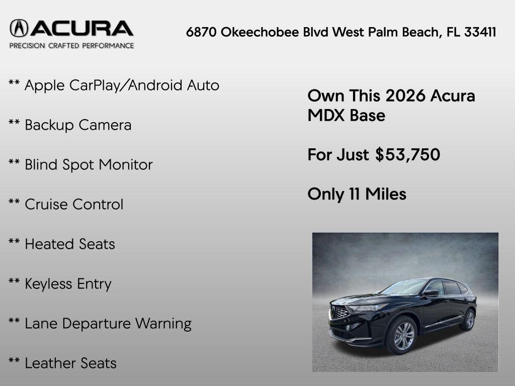 new 2026 Acura MDX car, priced at $53,750