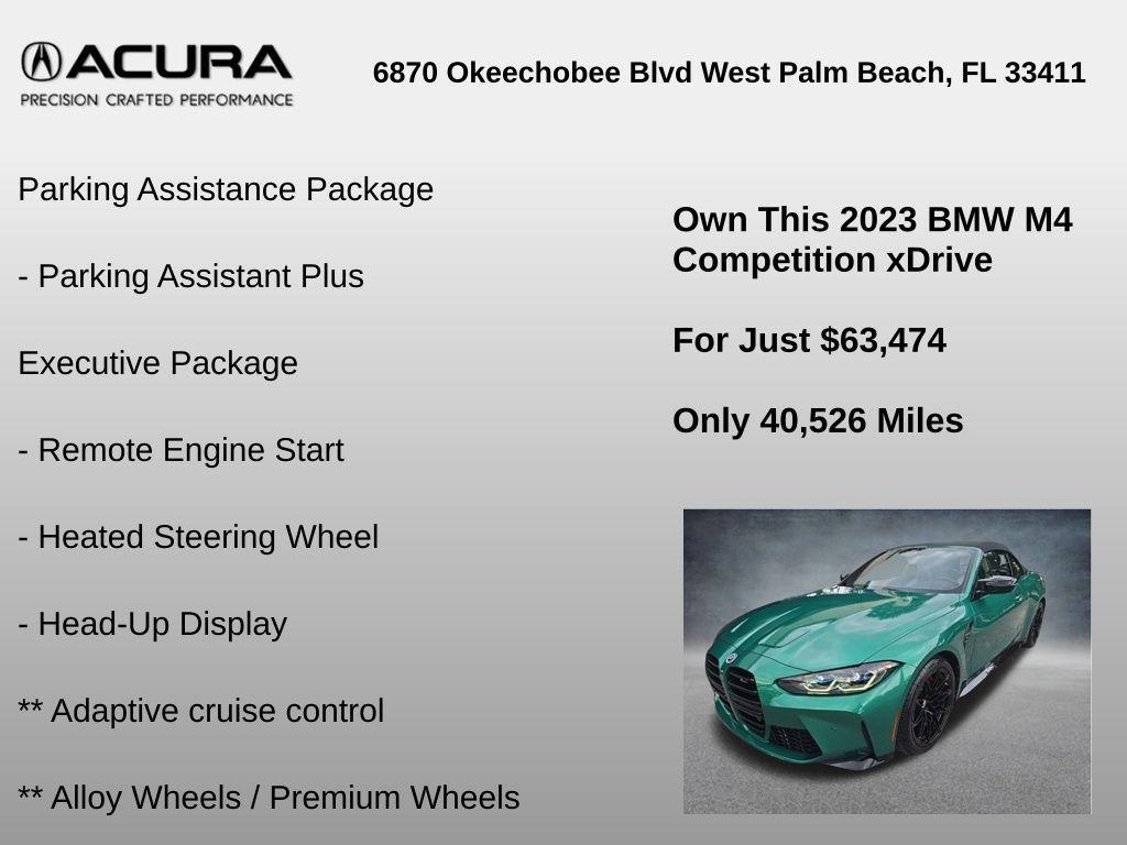 used 2023 BMW M4 car, priced at $63,474