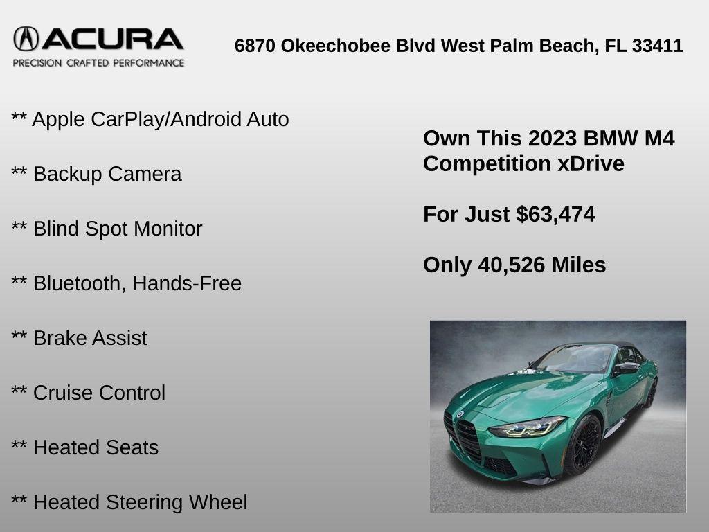 used 2023 BMW M4 car, priced at $63,474