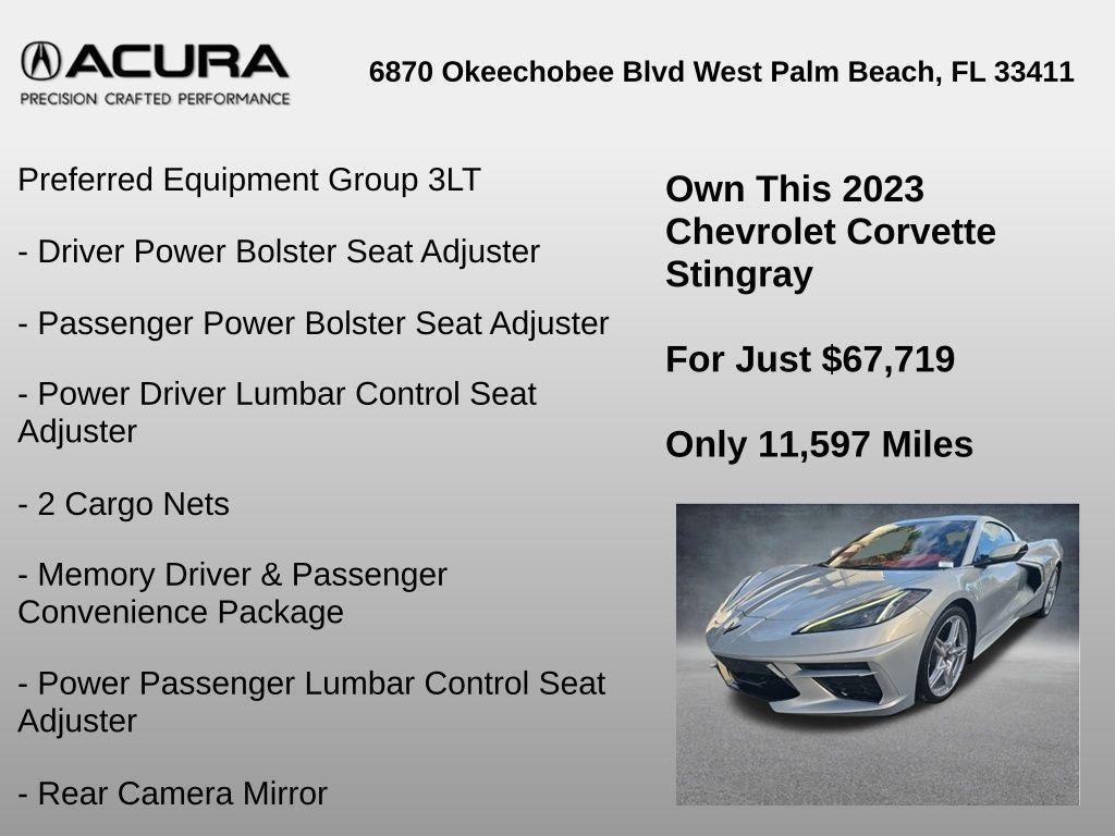 used 2023 Chevrolet Corvette car, priced at $67,719