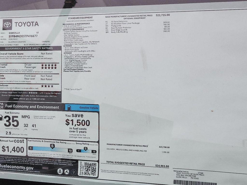 new 2026 Toyota Corolla car, priced at $23,588