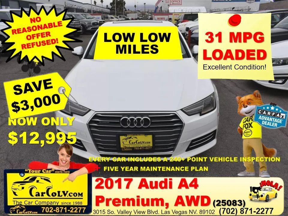 used 2017 Audi A4 car, priced at $12,995