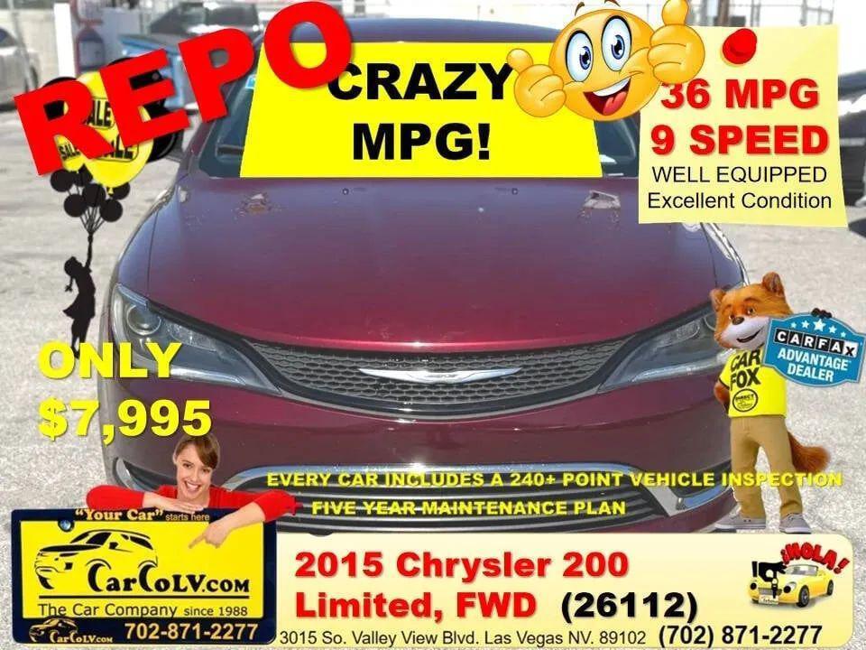 used 2015 Chrysler 200 car, priced at $7,995