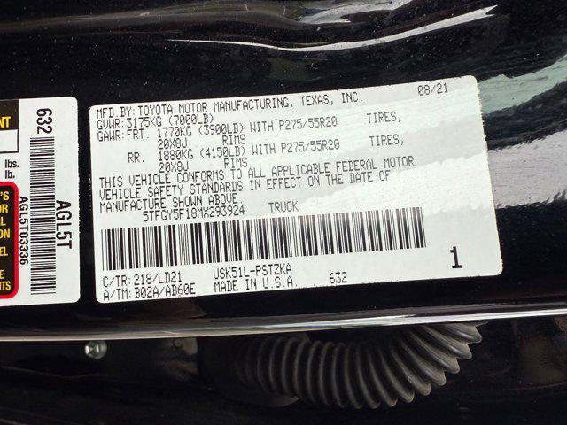 used 2021 Toyota Tundra car, priced at $40,723