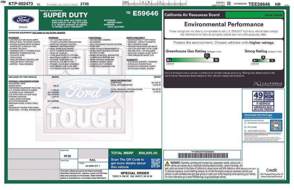 new 2026 Ford F-350 car, priced at $95,319